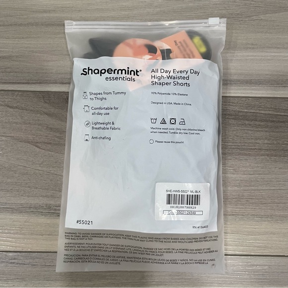 NWT SHAPERMINT Essentials All Day Every Day High-Waisted Shaper Shorts Size M/L - Picture 5 of 14